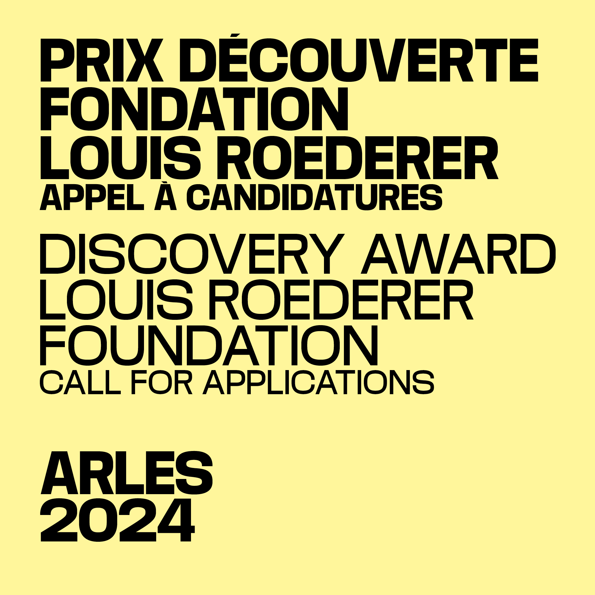 PRIX DÉCOUVERTE 2024<br>FONDATION LOUIS ROEDERER